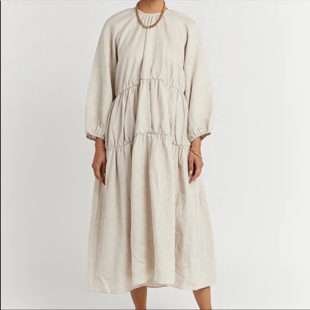DISSH NOAH Natural Linen Dress AUS 8 US 4